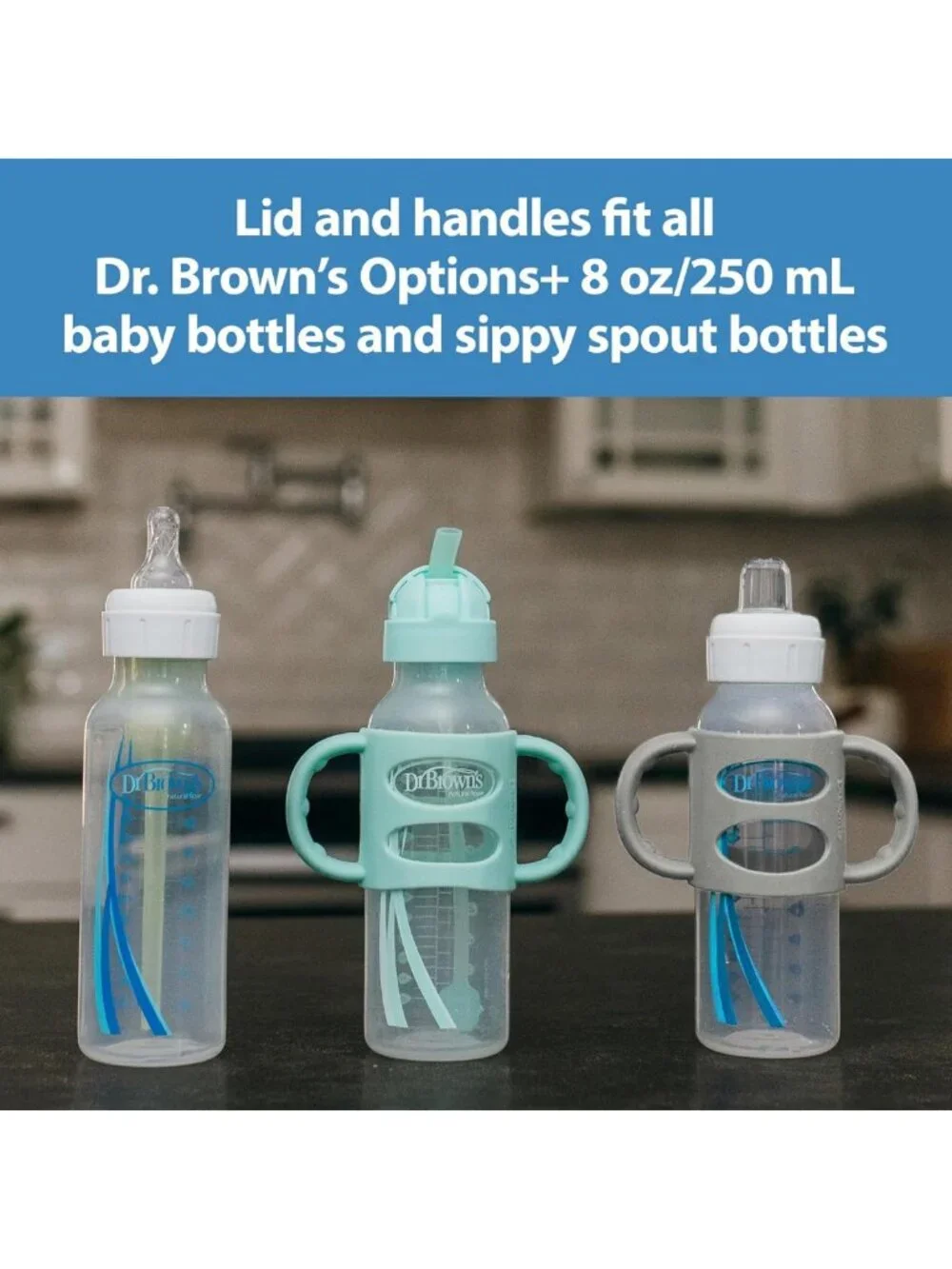 Anti-Colic Baby Bottle Gift Set with Sippy Straw, Pacifiers, Travel Caps & Brush